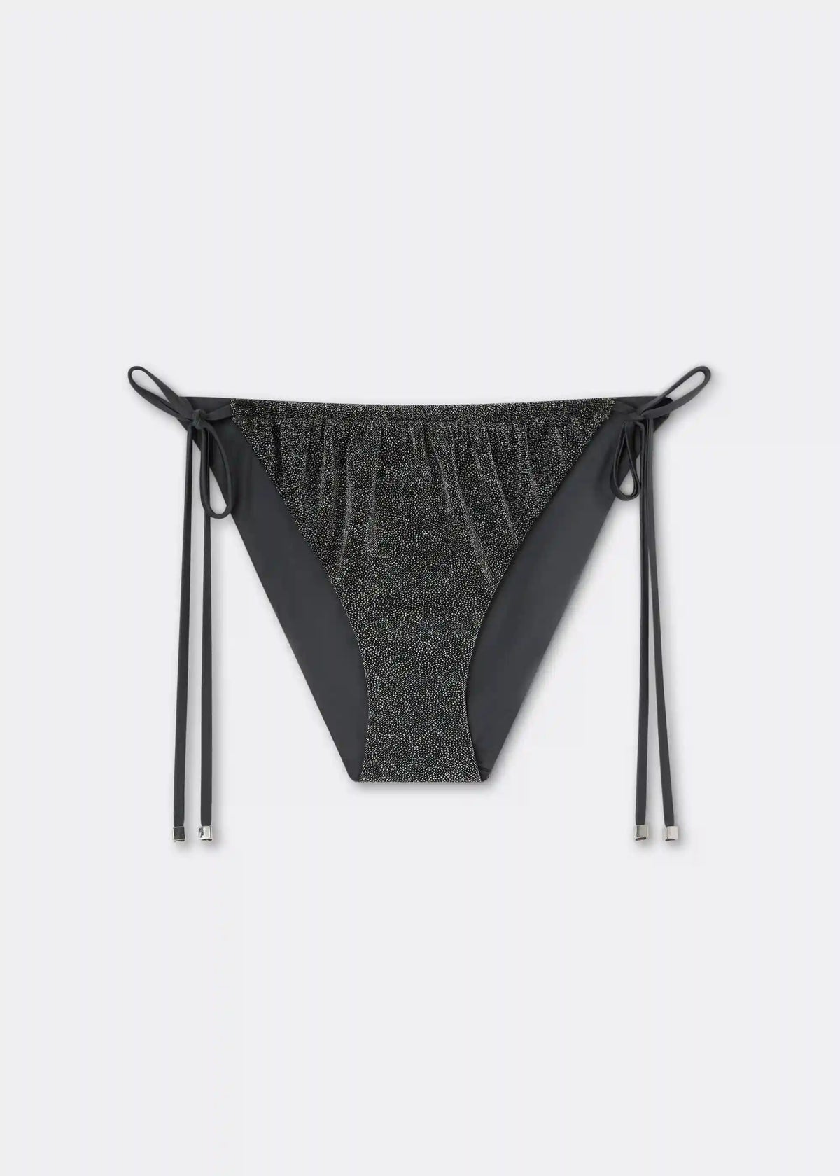 String Swimsuit Bottom Silver Glitter