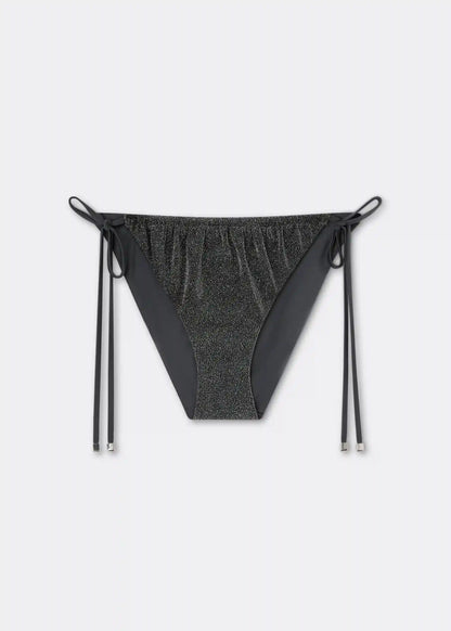 String Swimsuit Bottom Silver Glitter