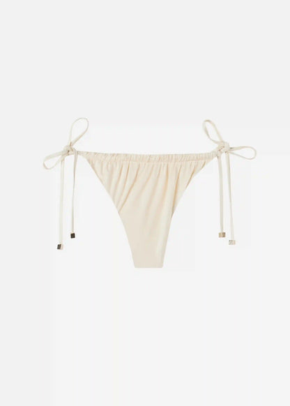 Shiny Satin Thong Swimsuit Bottoms