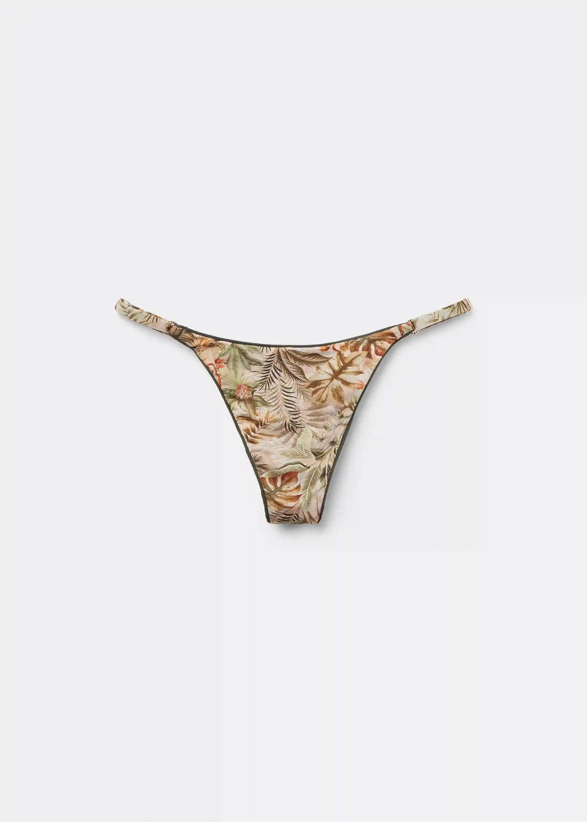 Tropical Foliage Thong Swimsuit Bottoms