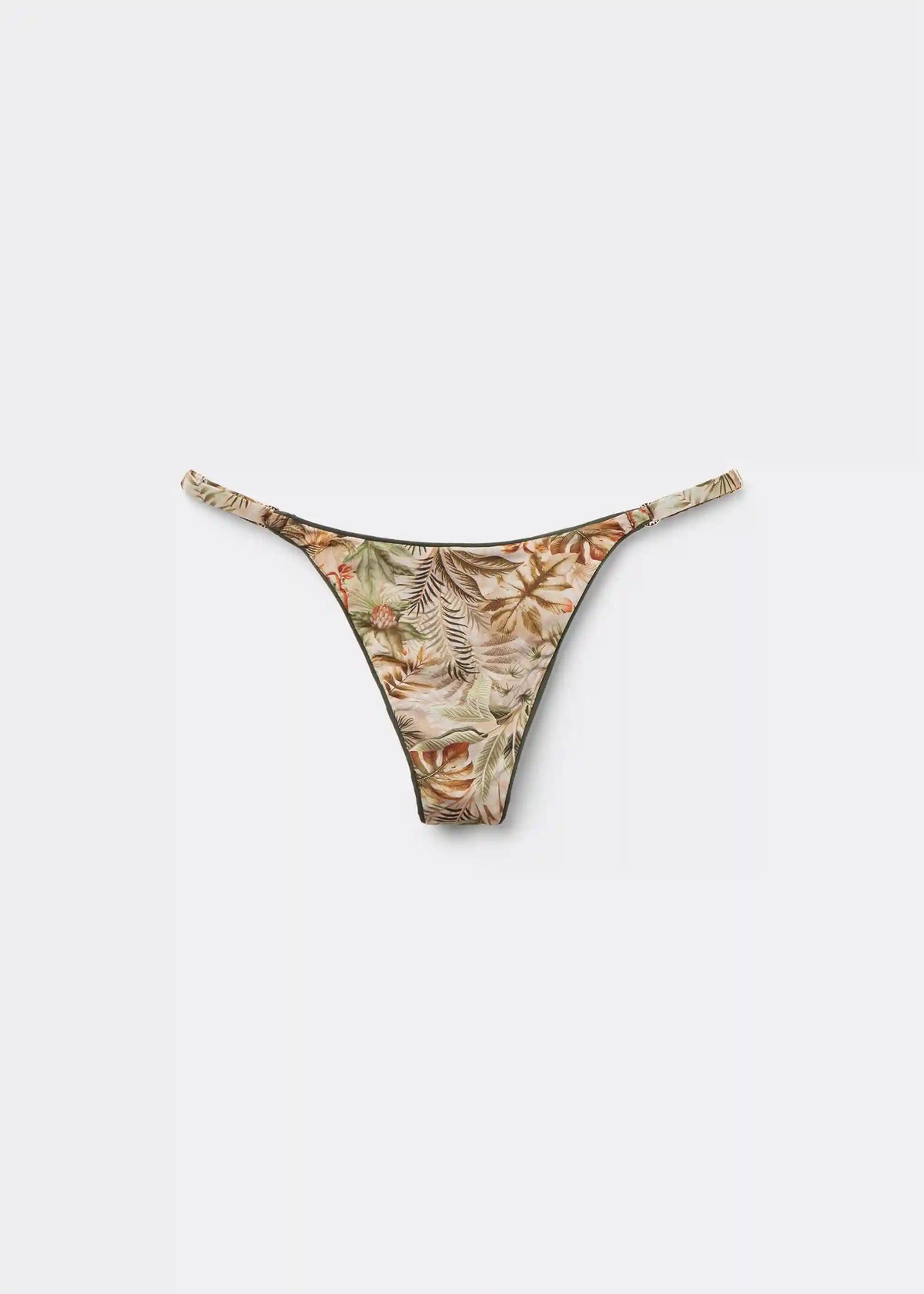 Tropical Foliage Thong Swimsuit Bottoms