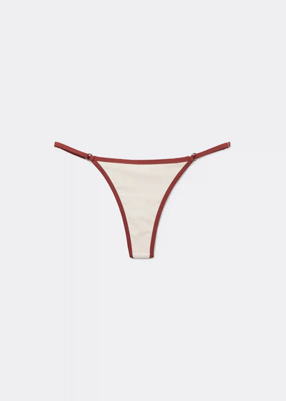 Thong Swimsuit Bottom Bicolor Piping