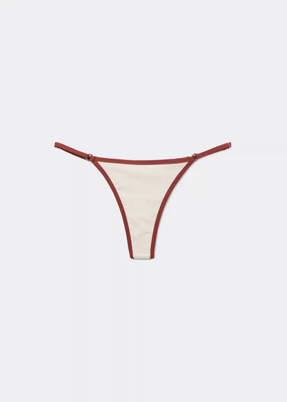 Thong Swimsuit Bottom Bicolor Piping