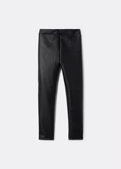 Girls’ Leather Effect Thermal Leggings