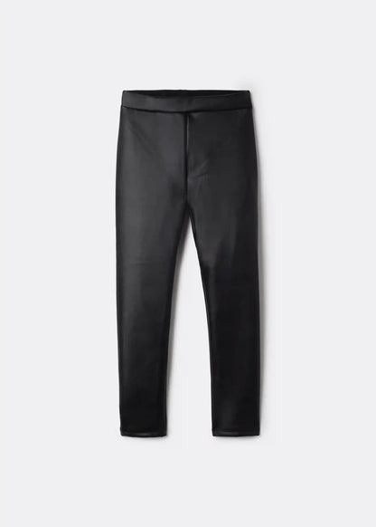 Girls’ Leather Effect Thermal Leggings