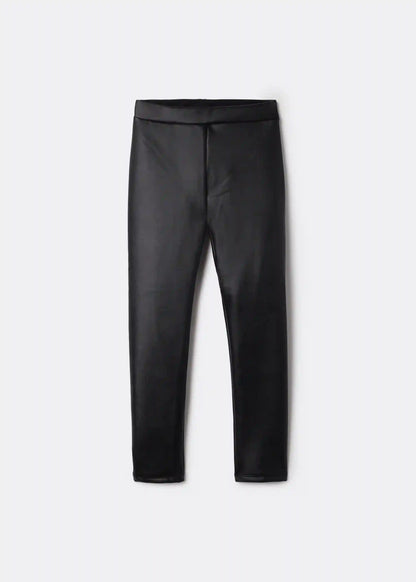 Girls’ Leather Effect Thermal Leggings