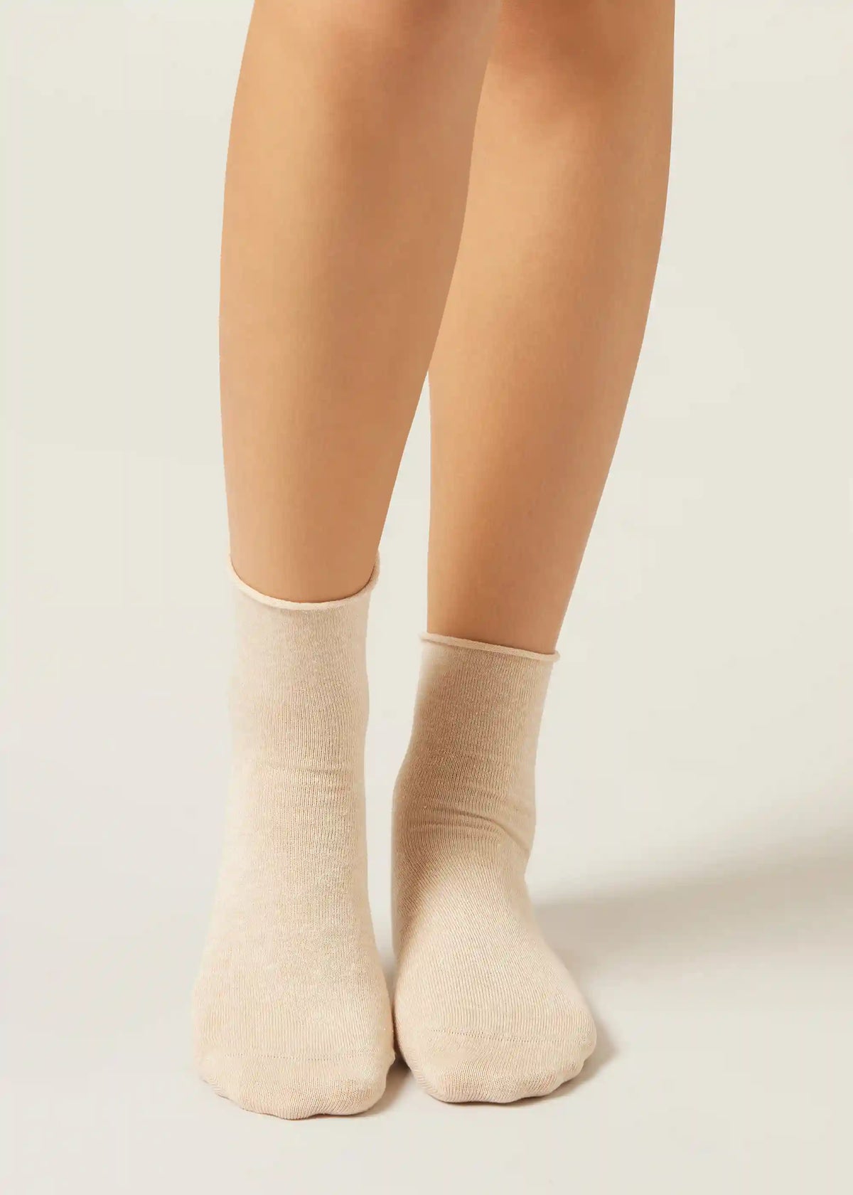 Cuffless Short Linen Socks