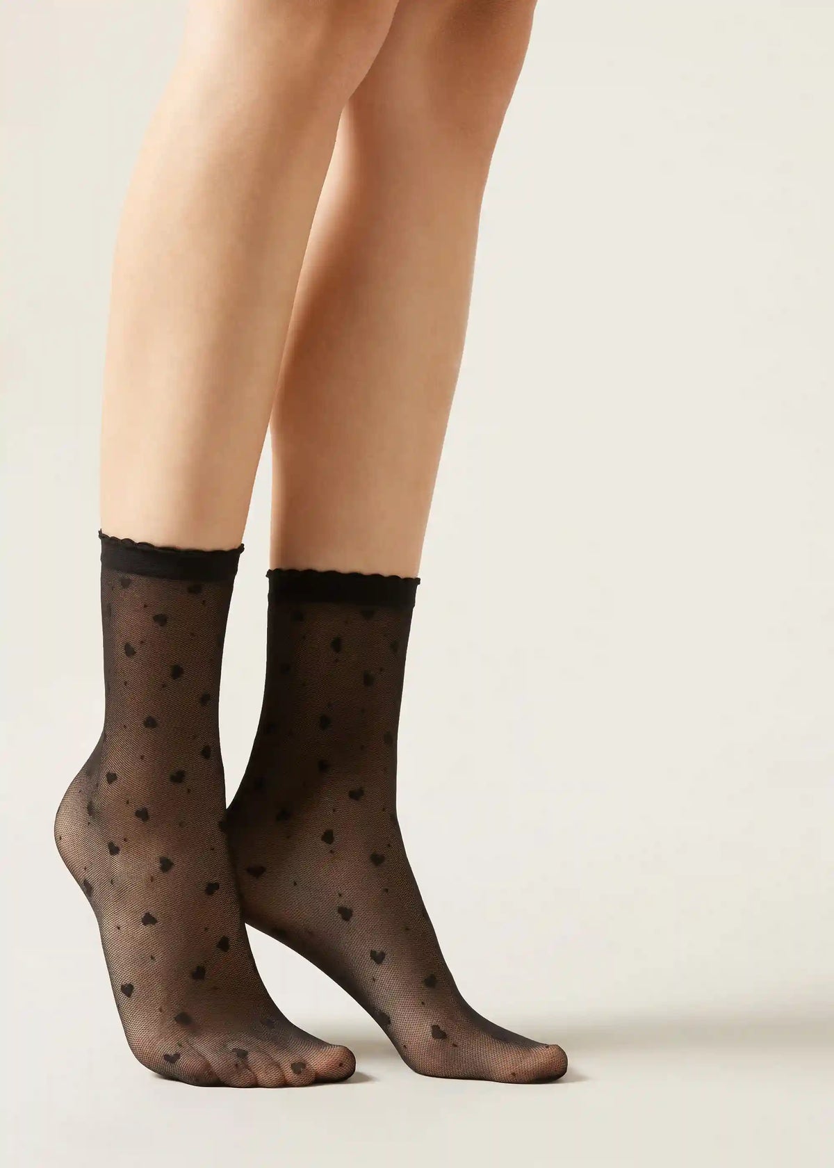 Hearts and Dots Motif Socks
