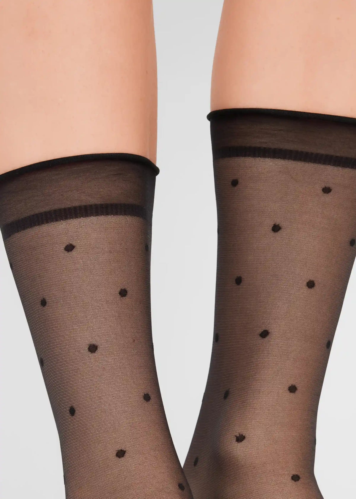 Elastic-Free Sheer Dotted Socks
