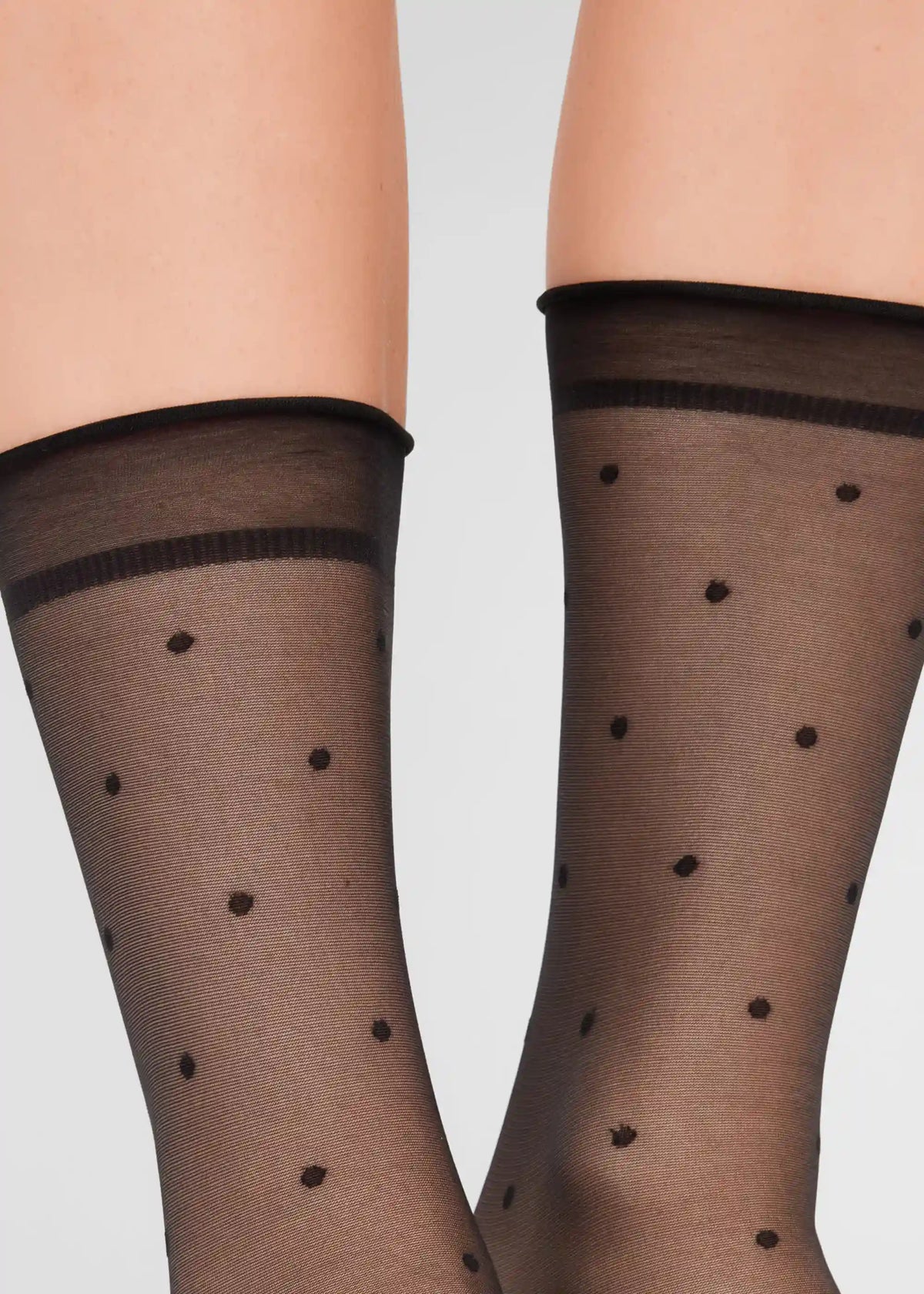 Elastic-Free Sheer Dotted Socks