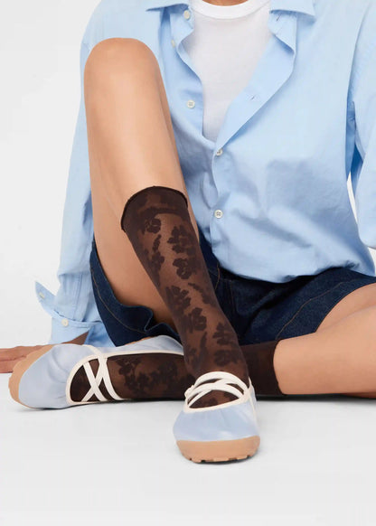 Sheer Floral Socks