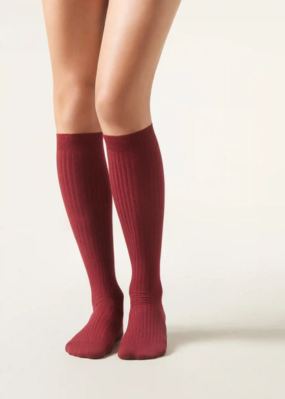 Long Ribbed Cashmere Socks