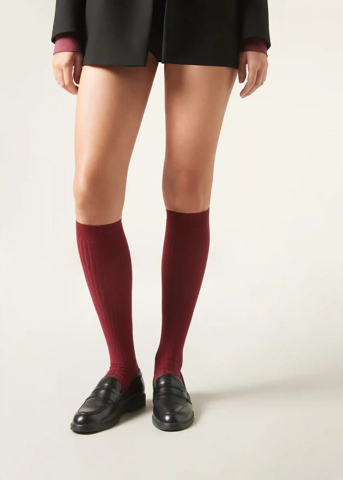 Long Ribbed Cashmere Socks