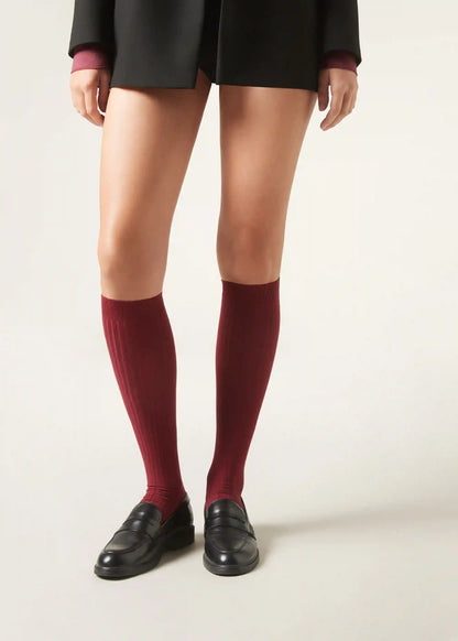Long Ribbed Cashmere Socks