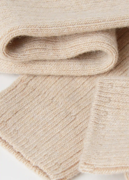 Long Ribbed Wool and Cashmere Socks