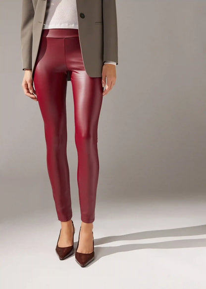 Faux Leather Thermal Leggings