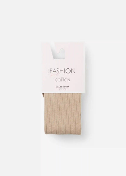 Girls’ Ribbed Cotton Tights