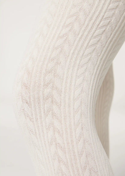 Girls Cable Knit Thermal Tights