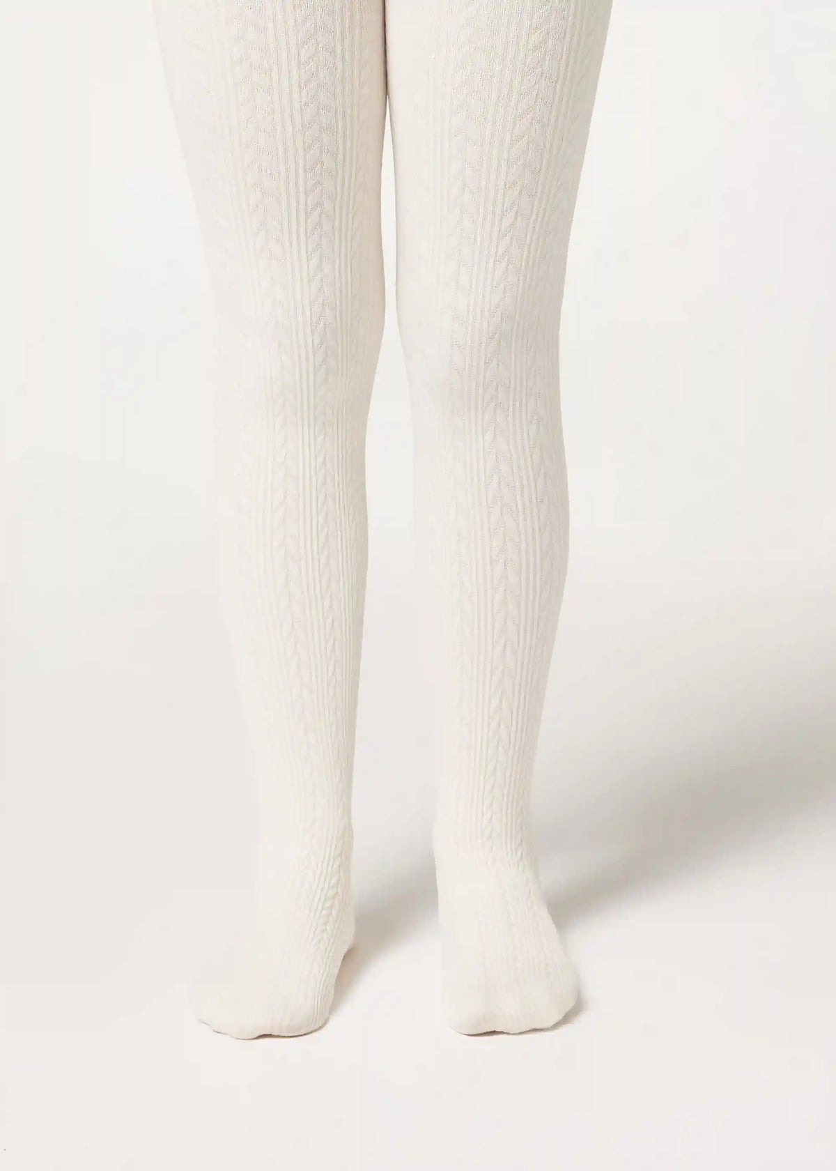 Girls Cable Knit Thermal Tights