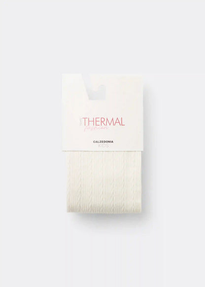 Girls Cable Knit Thermal Tights