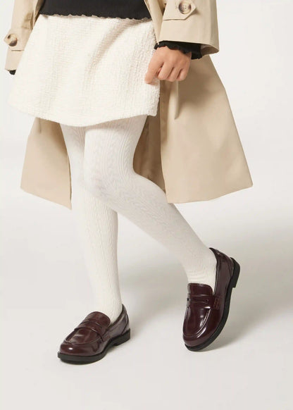 Girls Cable Knit Thermal Tights