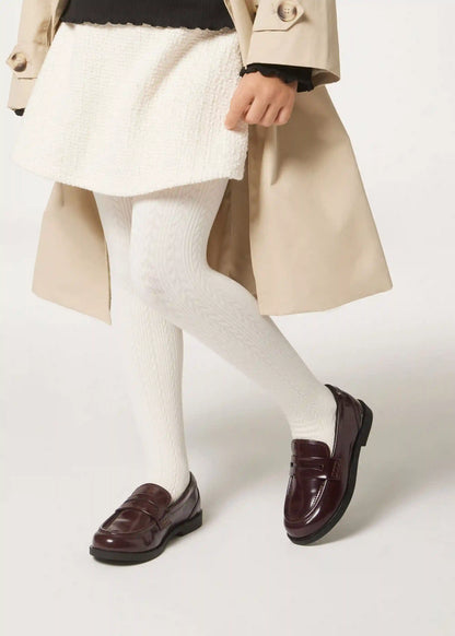 Girls Cable Knit Thermal Tights