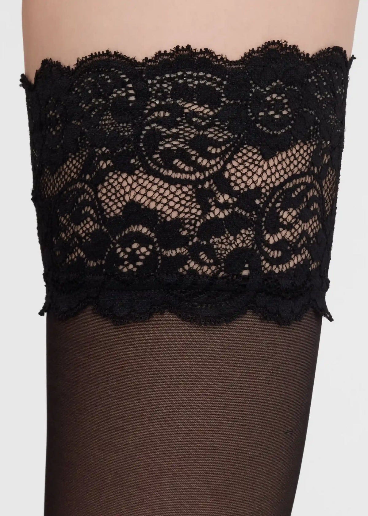 Sheer Lace Ruffle Thigh High Stockings