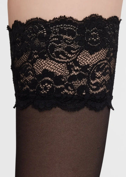 Sheer Lace Ruffle Thigh High Stockings
