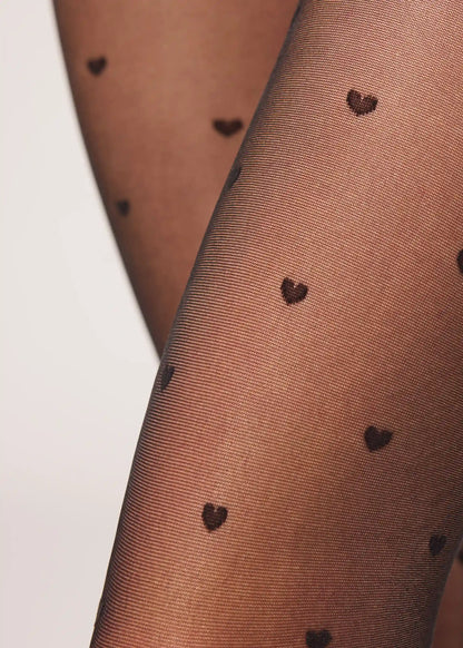 Sheer 30 Denier Mini Heart Tights