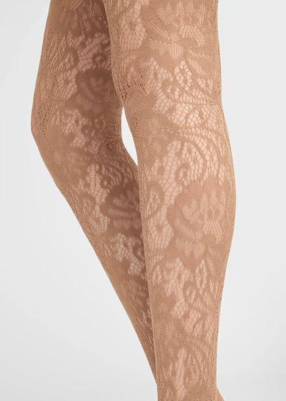 Floral Fishnet Tights