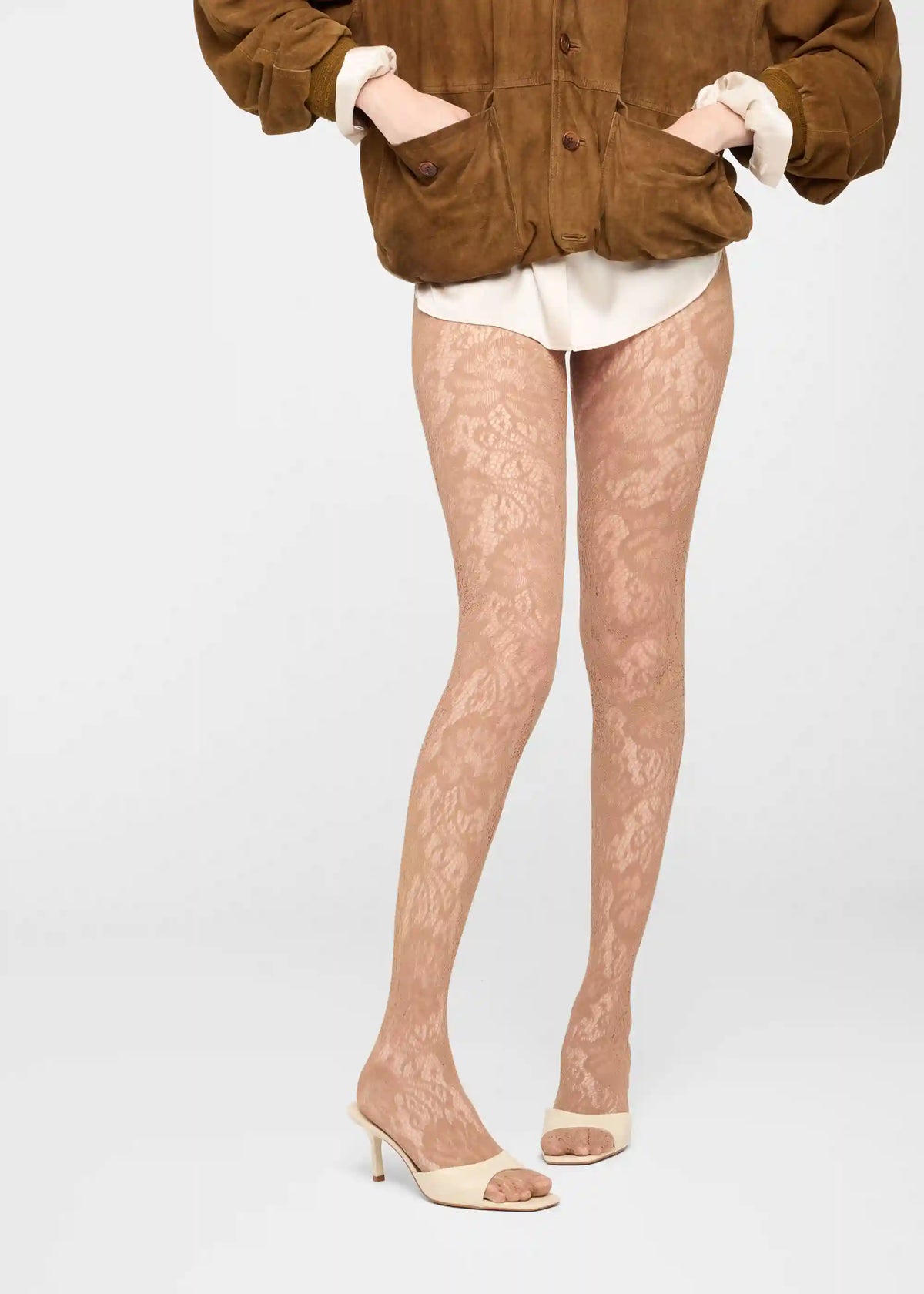 Floral Fishnet Tights