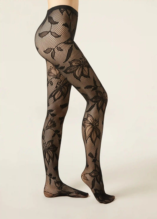 Macro Floral Lace Tights