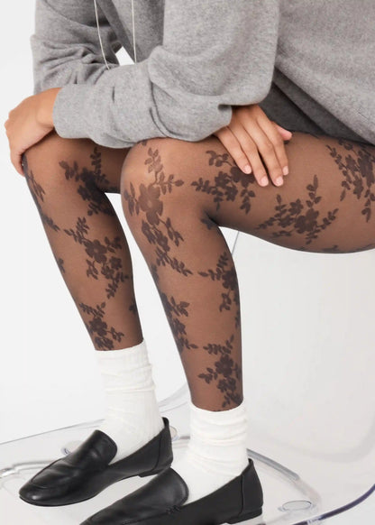 Sheer Floral Lace Tights